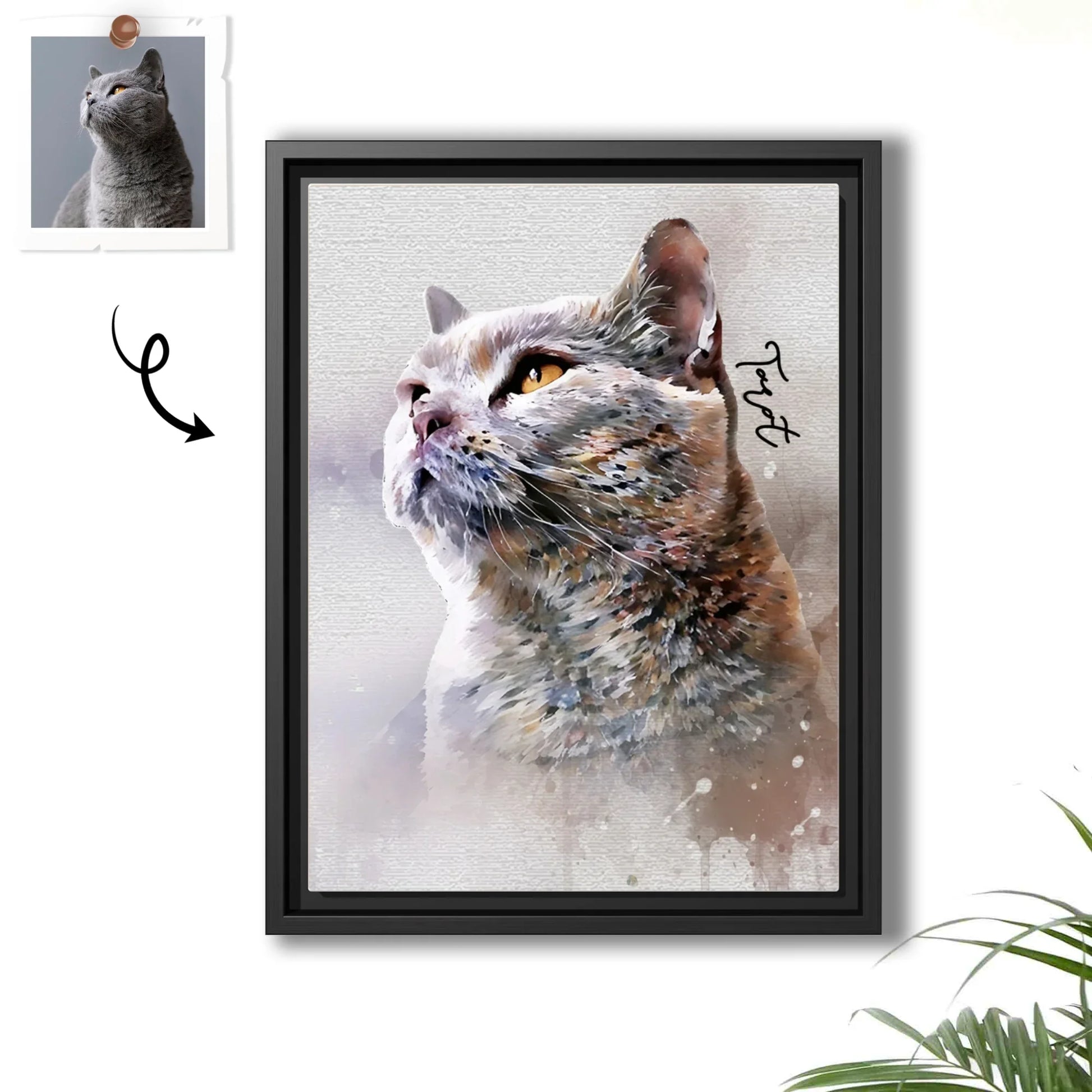 Custom Art Express Your Love for Pets, Turn Photo to Water Color Art, Unique Piece for Pet Canvas-BeUnikArt