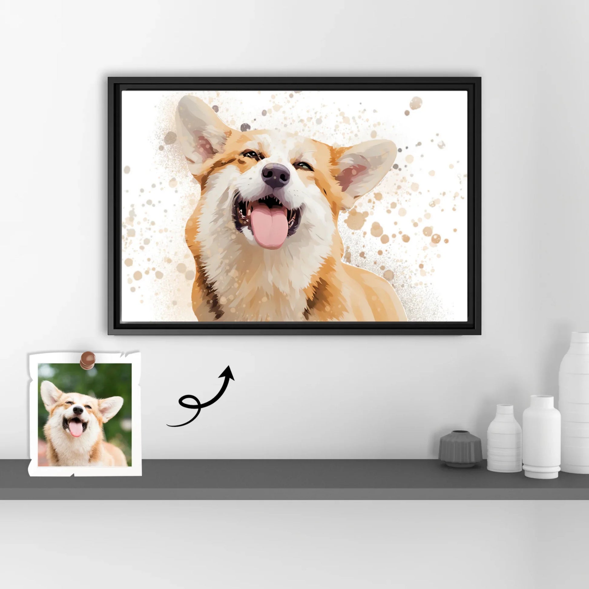Custom Turn Photo to Art Illustration Style Canvas, Show Off Your Pet’s Personality, Fun Custom Canvas-BeUnikArt