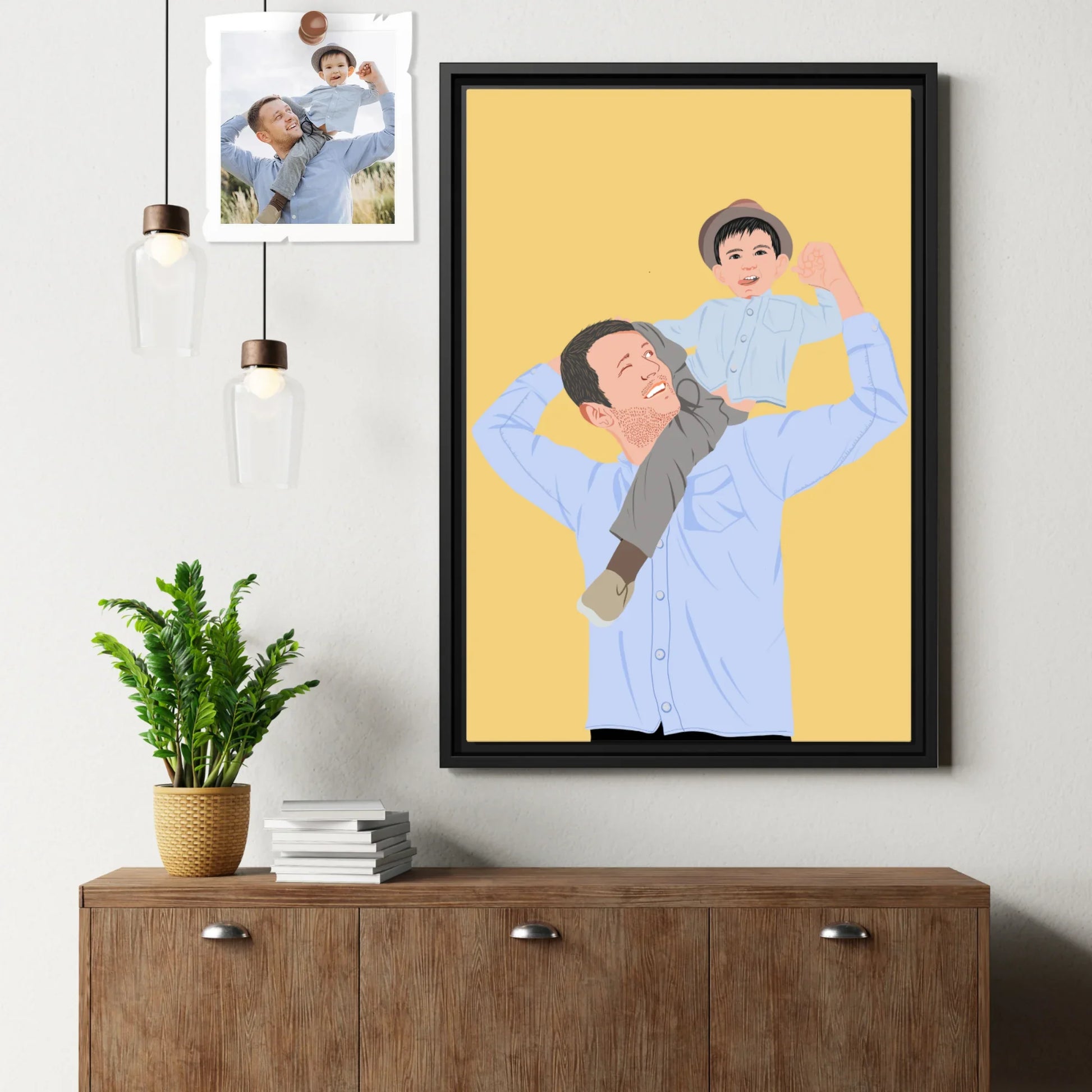 Customized Portrait to Art, Custom Gift Turn Art Picture For Dad, Memorial Fathers Day Canvas-BeUnikArt
