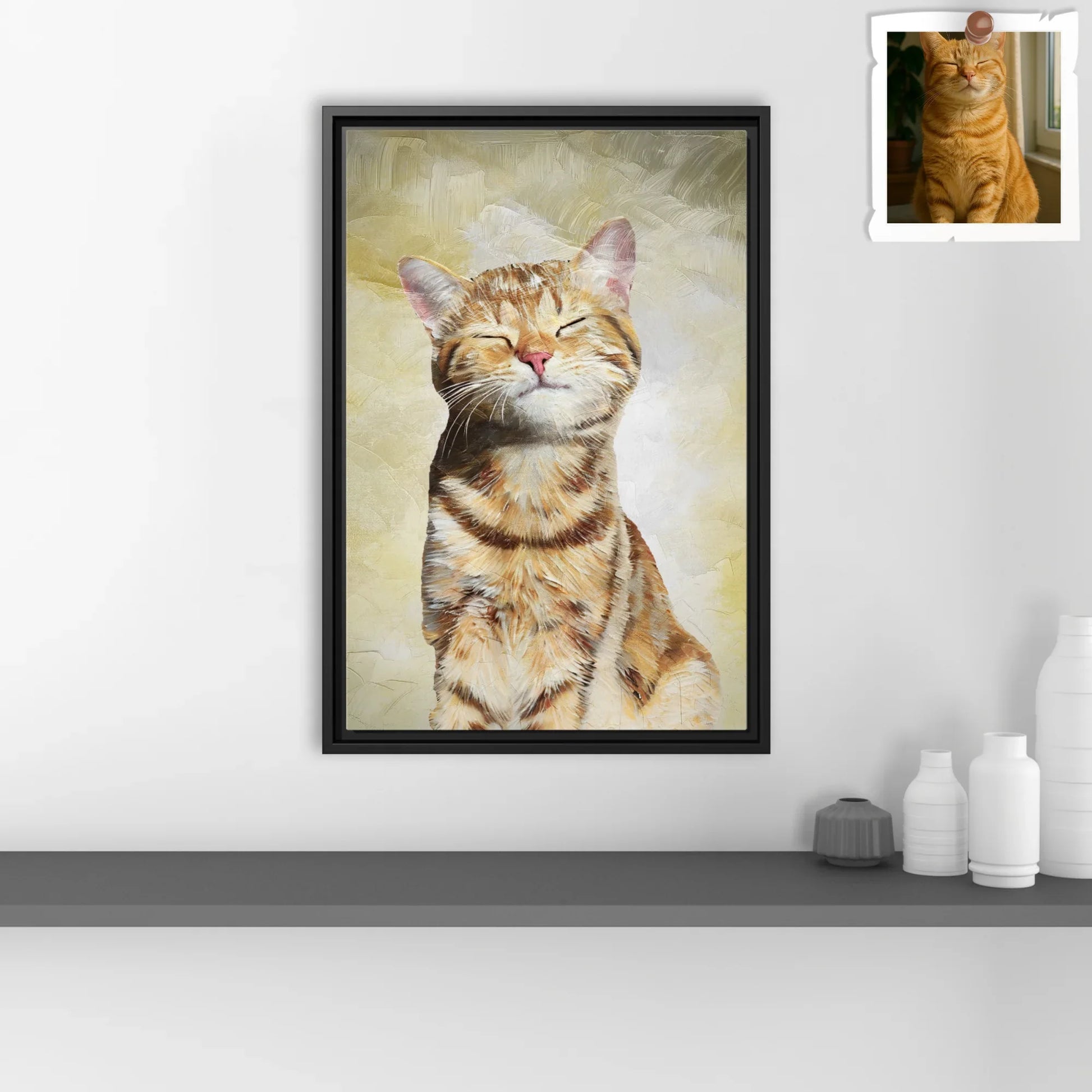 Transform Your Pet Photo to Art, Customized Oil Painting Style Canvas in Minimal Style, Perfect for Home or Office Canvas Decor-BeUnikArt
