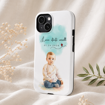 Personalized Baby Water Color Tough Phone Case with Custom Text