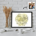 Personalized Line Art from Photo Couple Anniversary Family Gift Canvas-BeUnikArt