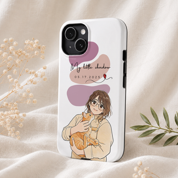 Custom Pet Tough Phone Case, Personalized Cat Dog Chicken Rabbit Photo Anime Illustration Case with Name or Text