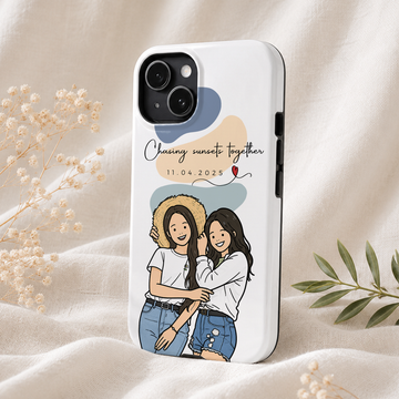 Personalized Friend Funny Doodle Tough Phone Case with Custom Text