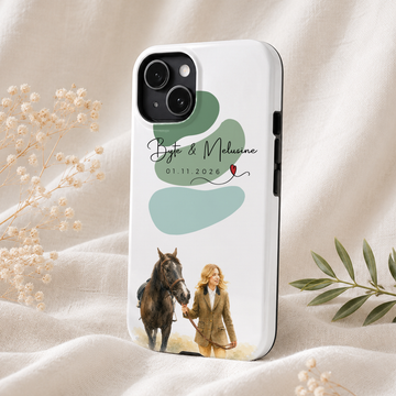 Personalized Farm Pet Horse Water Color Tough Phone Case with Custom Text