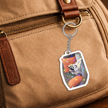 Personalized Pet Illustration Hologram Keychain - Custom Paw-trait Art Gift
