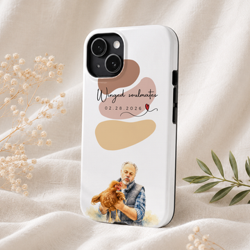 Personalized Pet & Owner Water Color Tough Phone Case with Custom Text