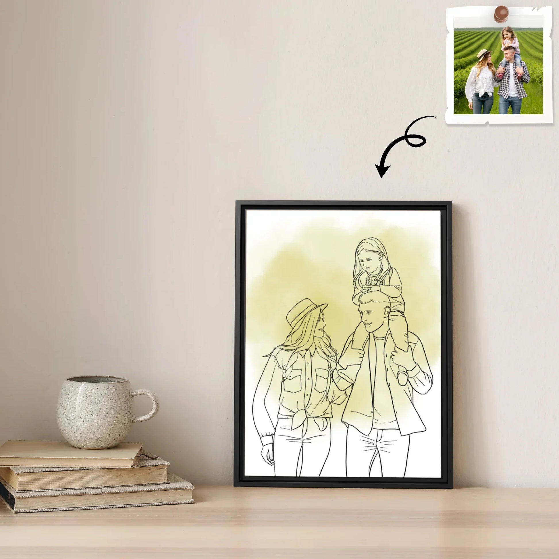 Personalized Photo to Line Art Illustration Anniversary, Family, Father, Mothers Day Digital File-BeUnikArt