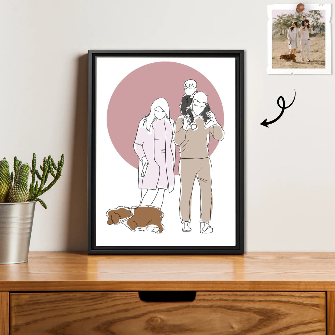 Personalized Turn Family Photo to Doodle Art Style, Perfect Gift for Father, Mother's Day, Family Picture Decorative Canvas-BeUnikArt