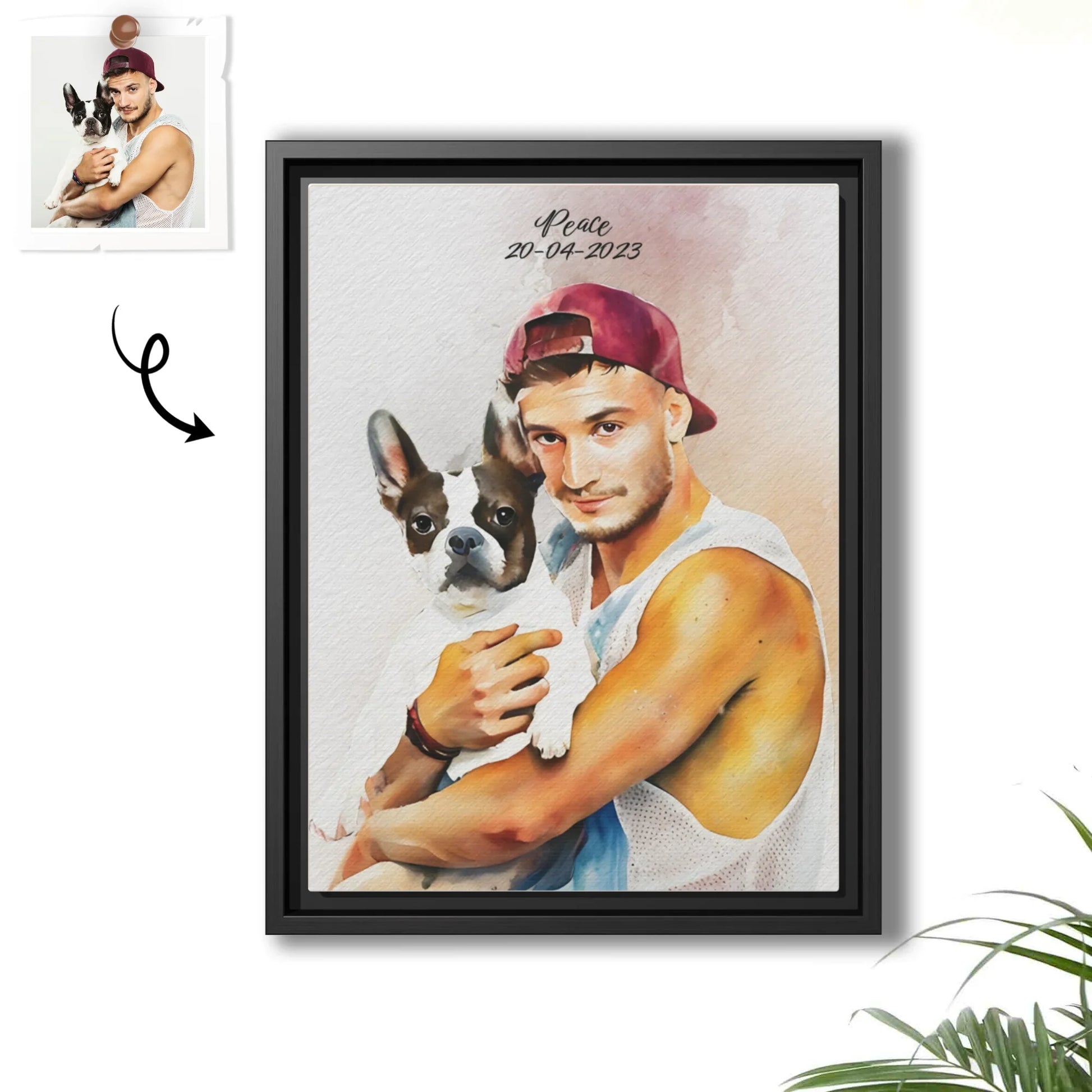 Personalized Your Pet Picture, Turn Photo to Water Color Style Art Potrait, Thoughtful Canvas Gift-BeUnikArt
