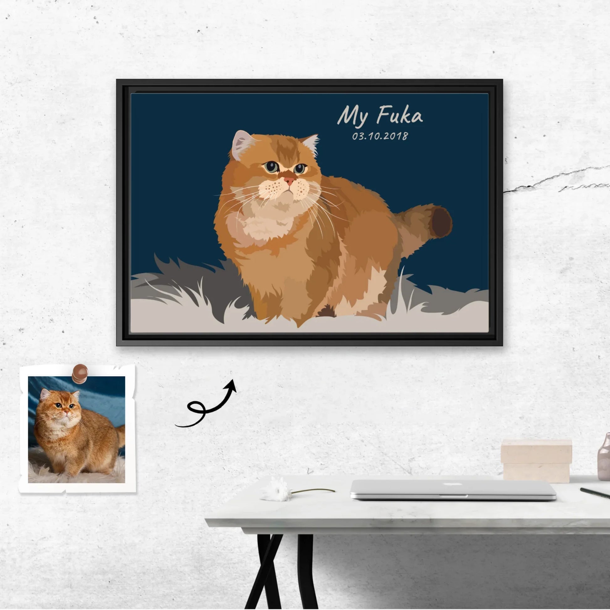 Turn Photo To Art Canvas For Pet Lovers, Personalized Cat Memorial Gift, Dog Loss Keepsake, Dog Mom Cat Dad Decorative Canvas-BeUnikArt
