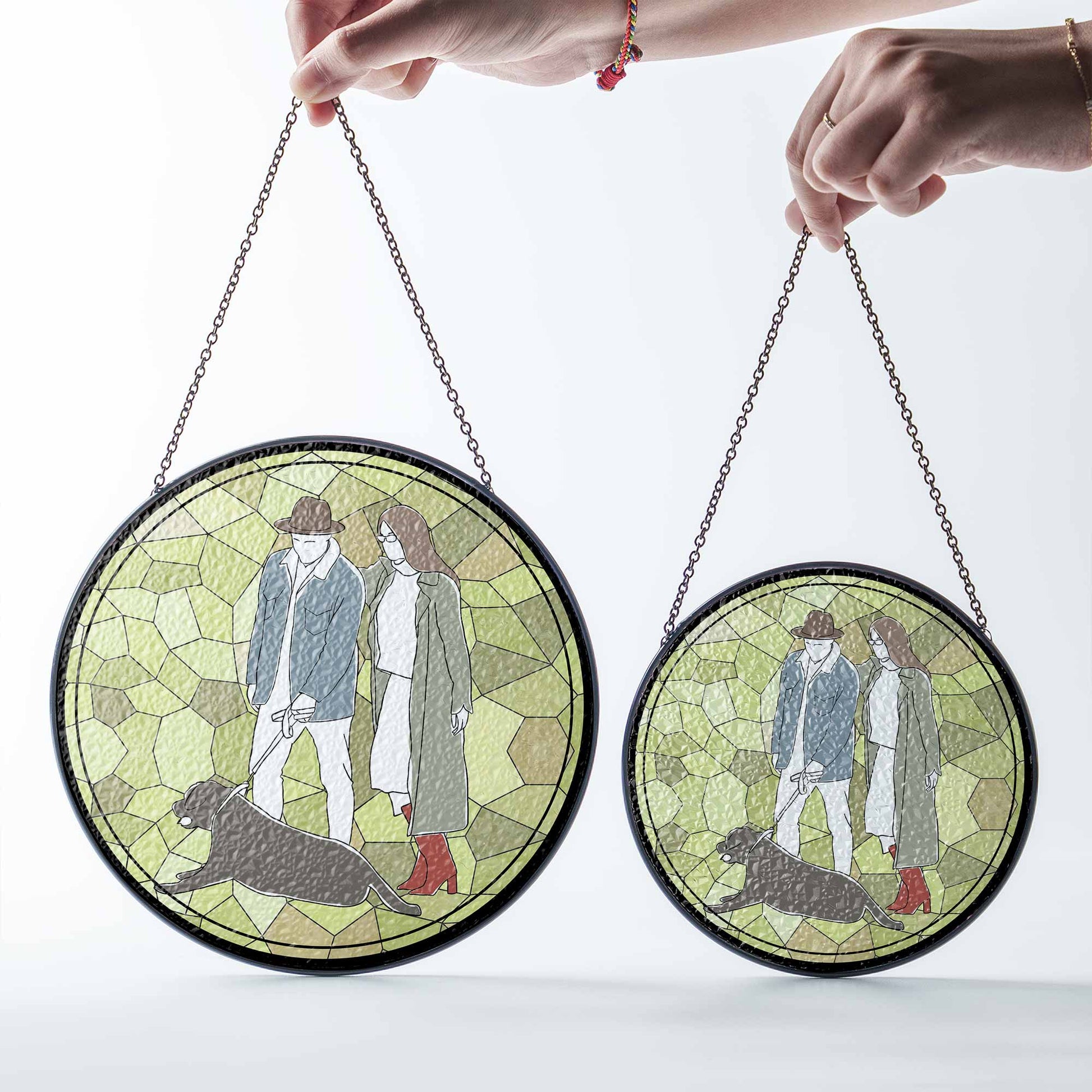 Custom Turn Art Doodle Family Portrait, Turn Art into Glass Suncatcher, Unique Gift for Family-BeUnikArt