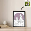 Minimalist Line Art from Your Photo Anniversary Family Gift Canvas-BeUnikArt