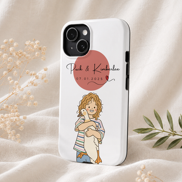 Custom Pet & Owner Funny Doodle Tough Phone Case with Personalized Text