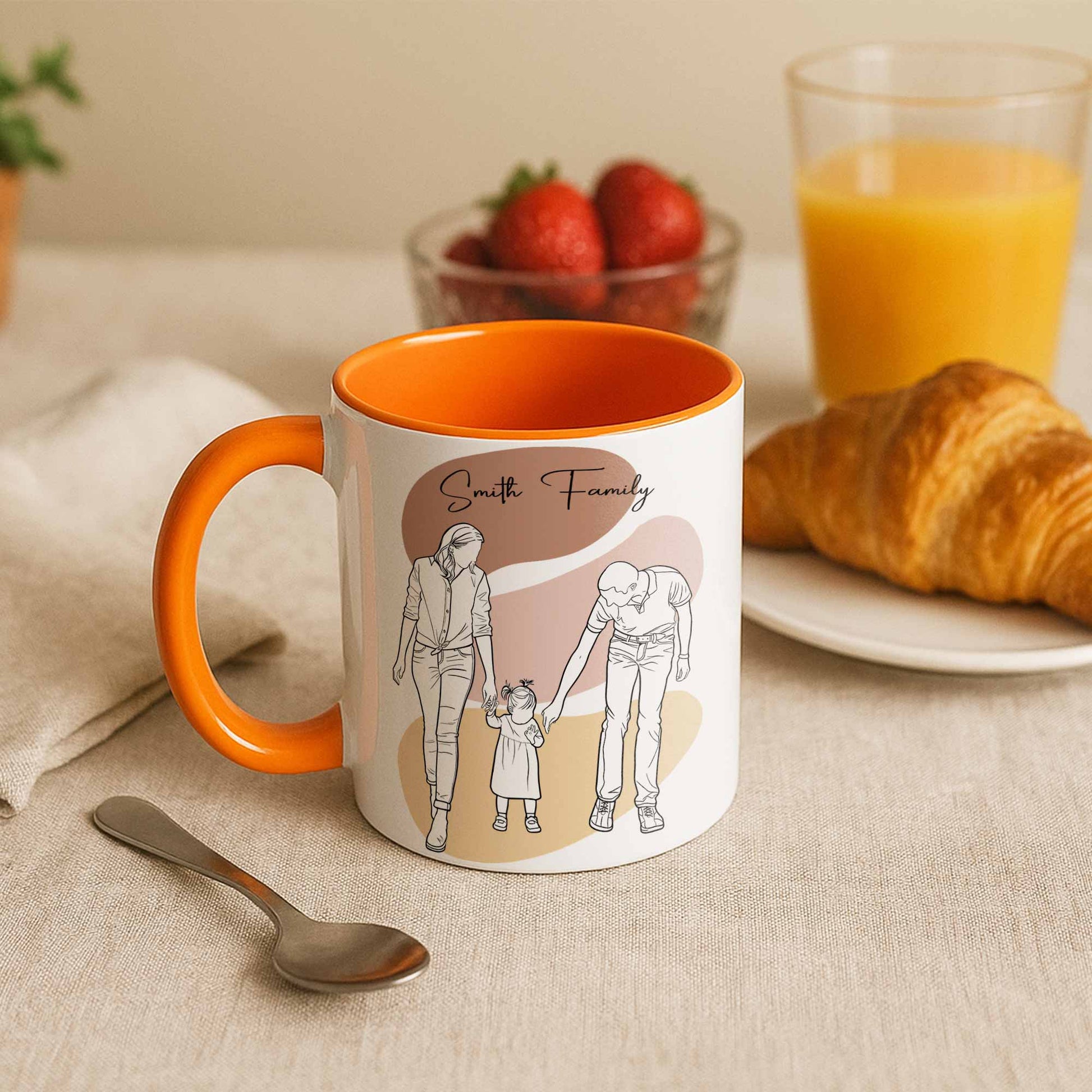 Custom Family Photo Turn To Line Art, Perfect Gift for Father, Mother's Day, Accent Coffee Mug (11, 15oz)-BeUnikArt