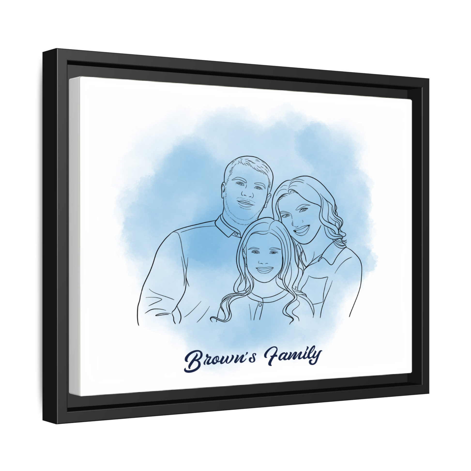 Personalized Photo to Line Art Illustration Anniversary, Family, Father, Mothers Day Canvas-BeUnikArt
