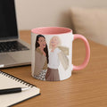 Custom Best Friends Portrait Turn Photo To Art, Thoughtful Friendship Gift, Best Friends Keepsake Accent Mug Coffee (11, 15oz)-BeUnikArt