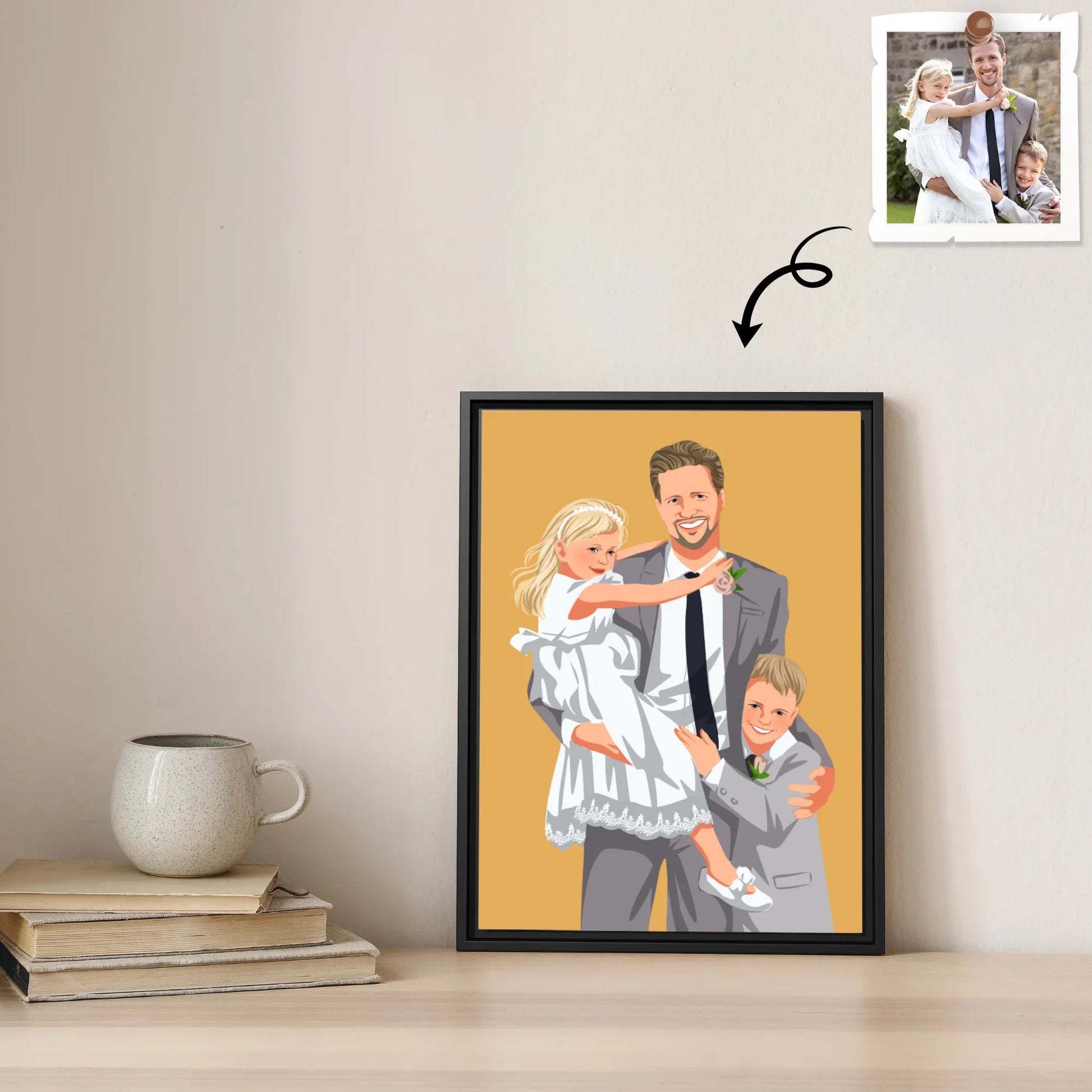Customized Portrait to Art, Custom Gift Turn Art Picture For Dad, Memorial Fathers Day Canvas-BeUnikArt