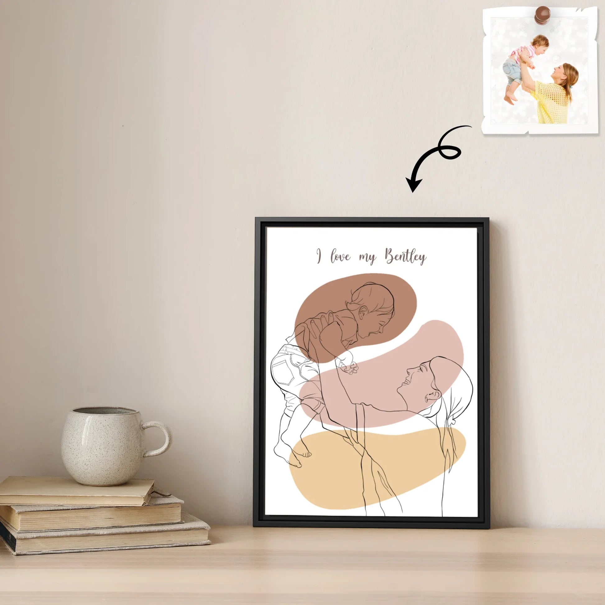 Personalized Turn Art Photo to Line Art, Couple Anniversary, Family Perfect Gift Canvas-BeUnikArt