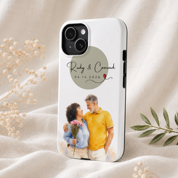 Personalized Couple Water Color Tough Phone Case with Custom Text