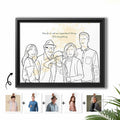 Custom Family Photo to Line Art, Couple Picture, Anniversaries Gift Canvas-BeUnikArt