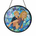 Personalized Baby Photo To Illustration Turn Art, Custom Glass Suncatcher Gift, Newborn Keepsake, Window Hanging Decoration-BeUnikArt