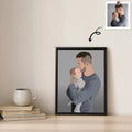 Personalized Turn Photo To Art Painting, Dad Potrait Photo Fathers Day Gift Canvas-BeUnikArt