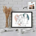 Custom Family Photo Turn To Line Art, Perfect Gift for Father, Mother's Day Canvas-BeUnikArt