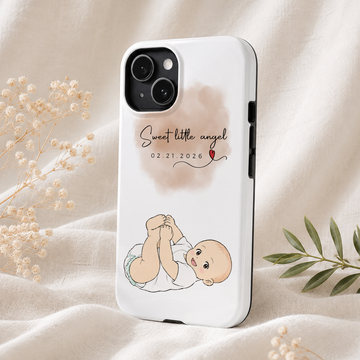 Personalized Baby Anime Illustration Tough Phone Case with Custom Text