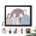Personalized Turn Family Photo to Doodle Art Style, Perfect Gift for Father, Mother's Day, Family Picture Decorative Canvas-BeUnikArt