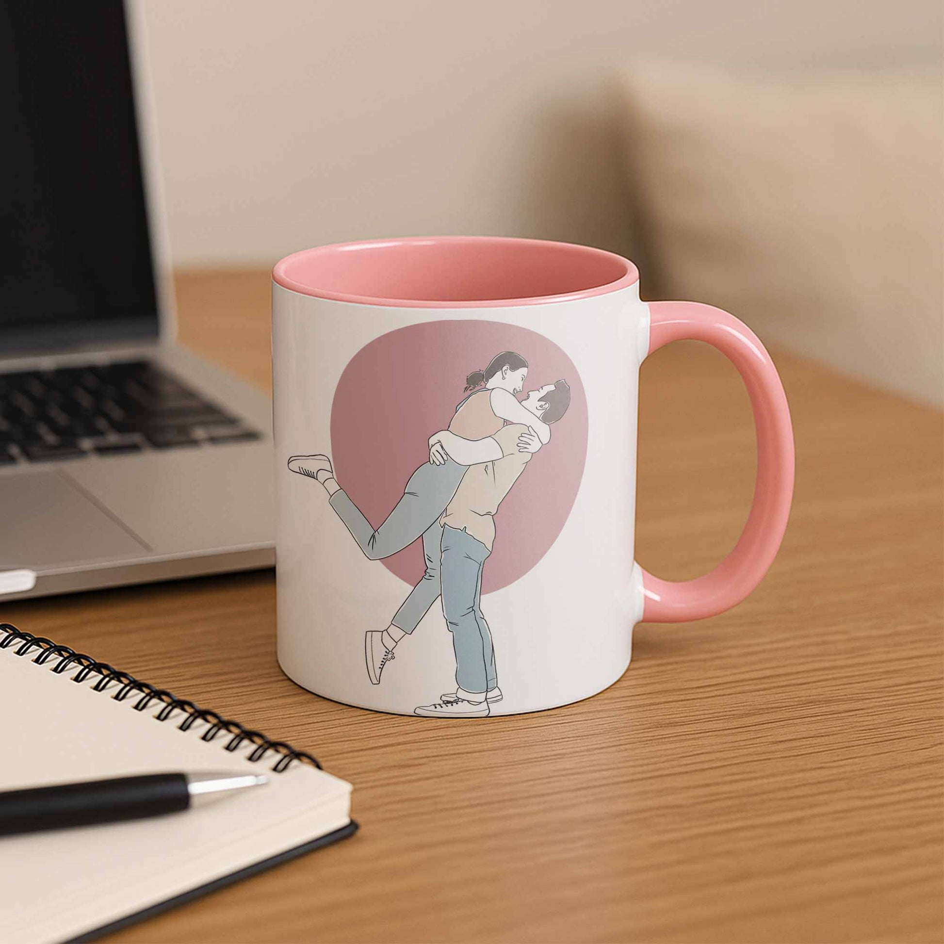 Personalized Turn Family Photo to Doodle Art Style, Perfect Gift for Father, Mother's Day, Accent Coffee Mug (11, 15oz)-BeUnikArt