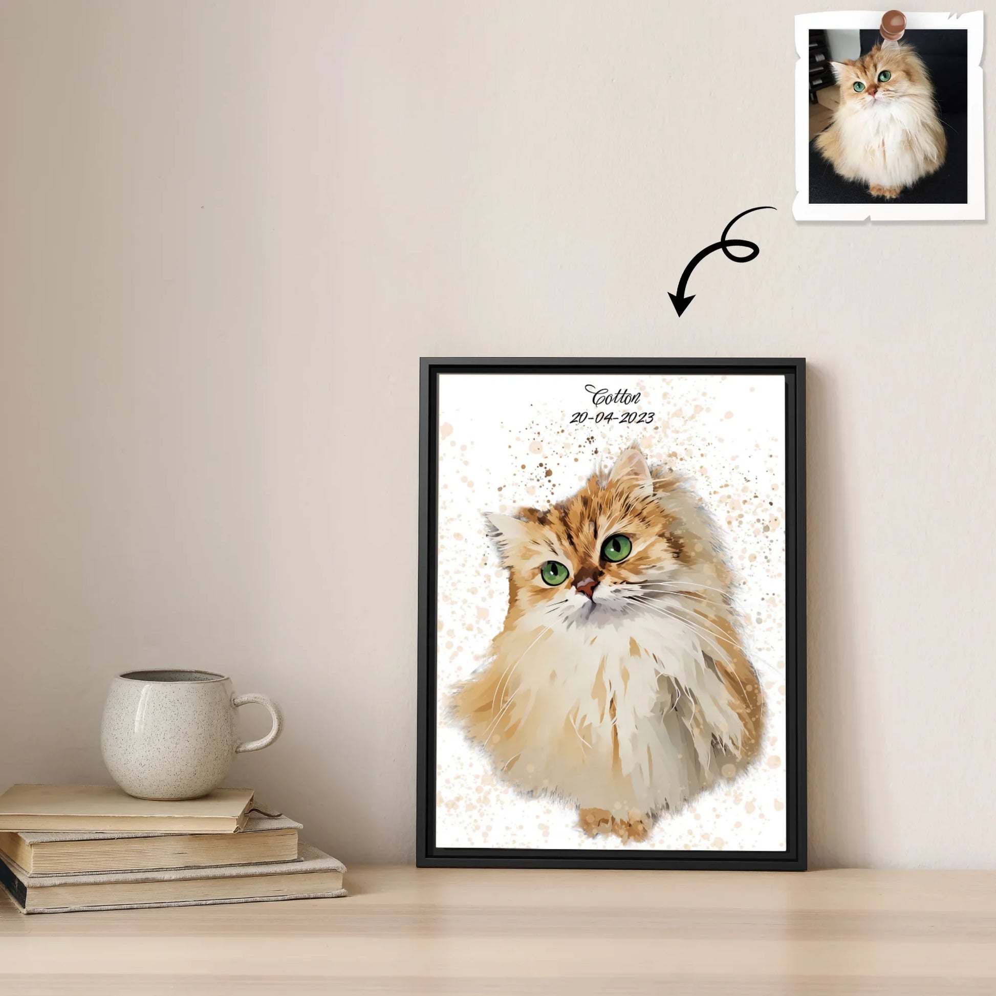 Custom Portrait For Dog Or Cat Owners, Style Your Space with Pet Illustration Style Art, Turn Photo into Art Canvas-BeUnikArt