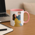 Custom Portrait Photo to Illustration Art, Personalized Gift for Memorial Mother's Day Accent Coffee Mug (11, 15oz)-BeUnikArt
