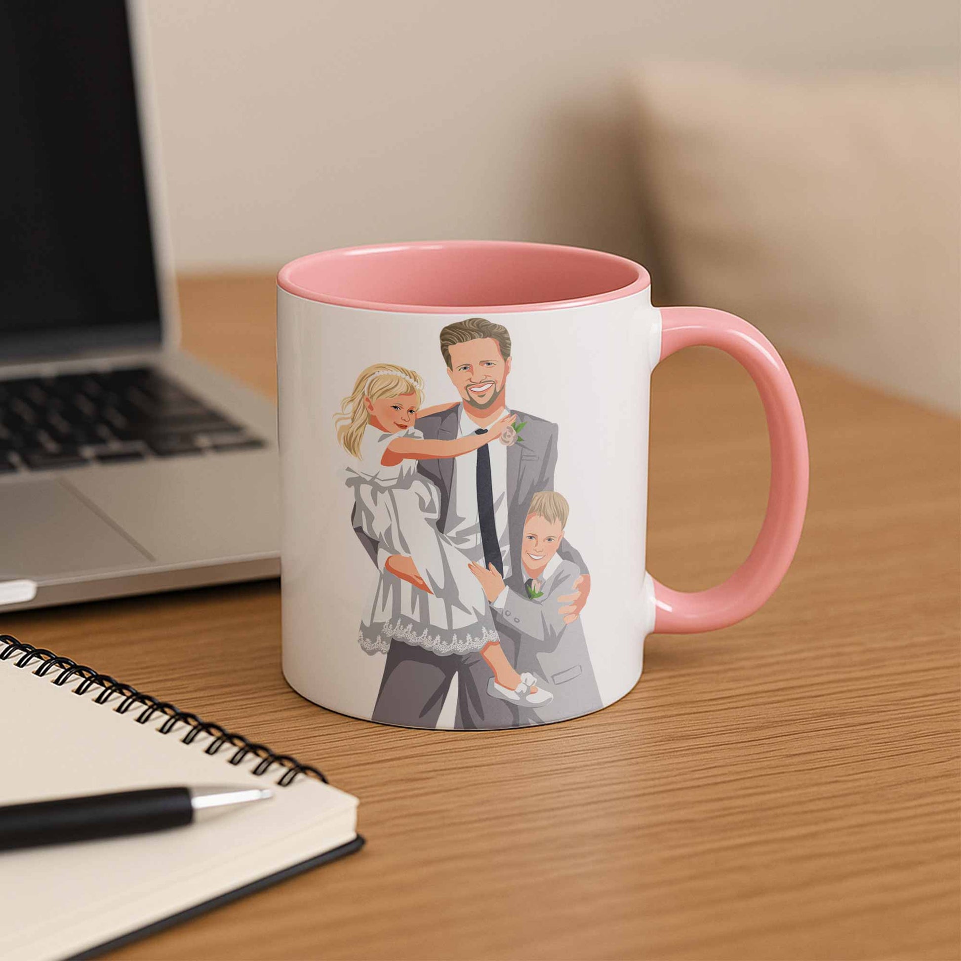 Customized Portrait to Art, Custom Gift Turn Art Mug For Dad, Memorial Fathers Day Accent Coffee Mug (11, 15oz)-BeUnikArt
