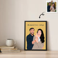 Personalized Couple Illustration Anniversary Gift, Custom Portrait from Photo on Canvas-BeUnikArt