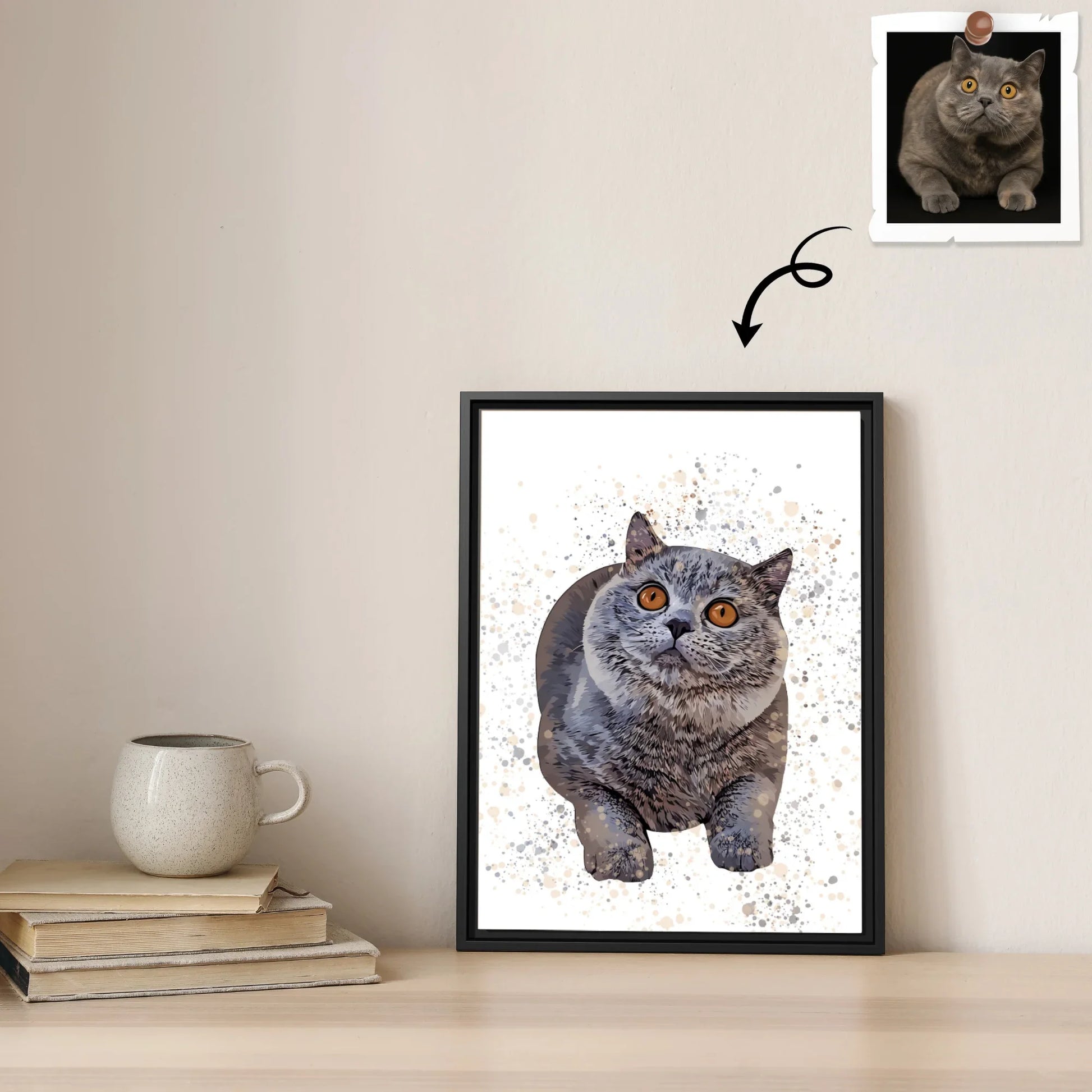 Custom Turn Photo to Art Illustration Style Canvas, Show Off Your Pet’s Personality, Fun Custom Canvas-BeUnikArt