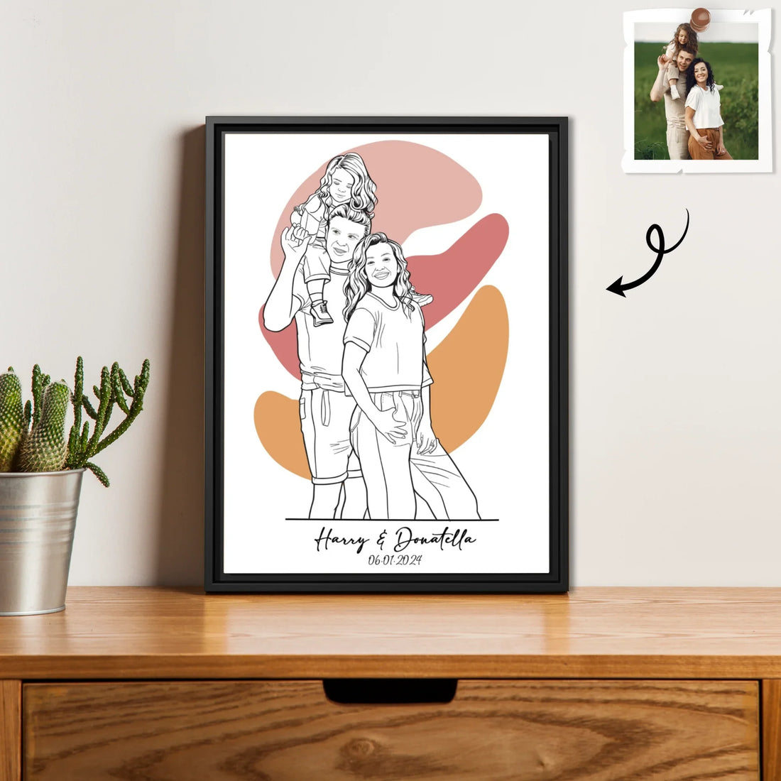 Customized Couple Portrait Photo to Line Art Lovely Anniversary Gift Digital File-BeUnikArt