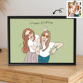 Personalized Friendship Doodle Art from Photo, Best Friends Gift, Friend Anniversary, Birthday Present Canvas-BeUnikArt