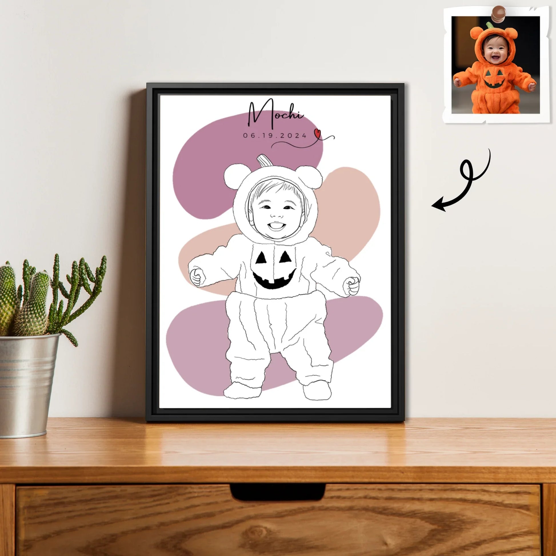 Customized Baby Portrait Newborn Keepsake Gift Digital File-BeUnikArt
