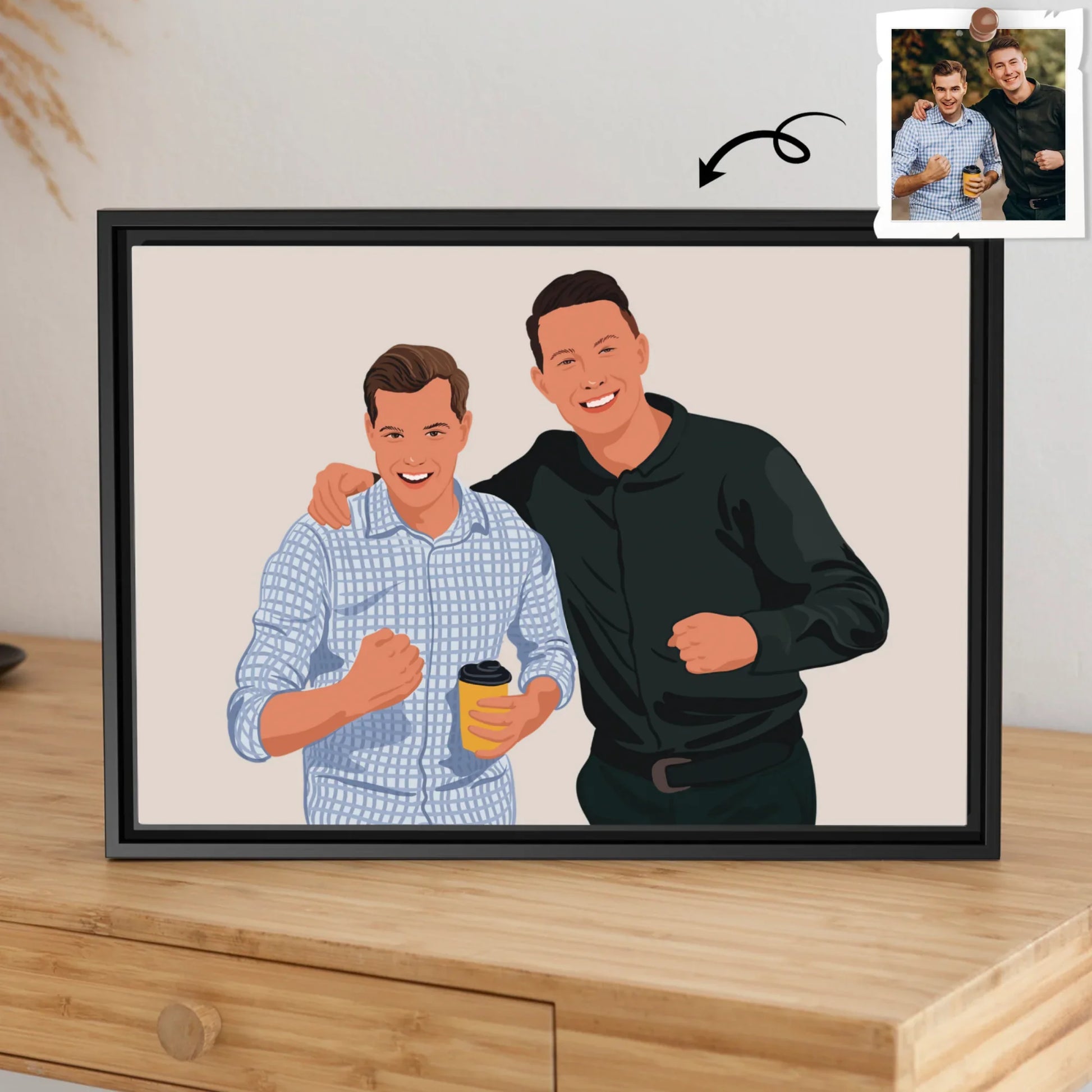 Custom Best Friends Portrait Turn Photo To Art, Thoughtful Friendship Gift, Best Friends Keepsake Gift Canvas-BeUnikArt