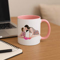 Personalized Illustration Art From Portrait Photo, Mom and Kid Memorial, Mothers Day Accent Coffee Mug (11, 15oz)-BeUnikArt