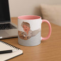Custom Baby Portrait Photo Art, Personalized Baby Illustration Art Mug, Newborn Keepsake Accent Mug (11, 15oz)-BeUnikArt