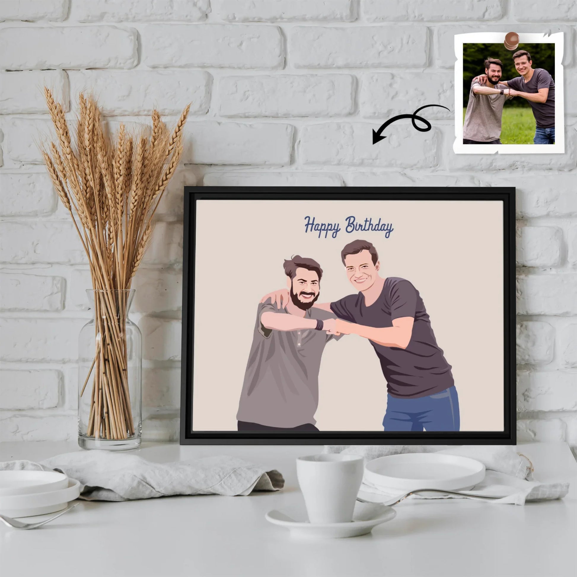 Turn Photo To Art Best Friend Portrait, Thoughtful Friendship Gift, Best Friends Present Canvas-BeUnikArt