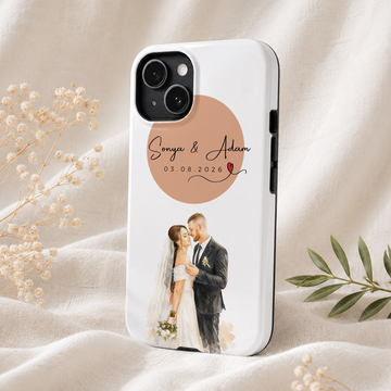 Personalized Wedding Water Color Tough Phone Case with Custom Text