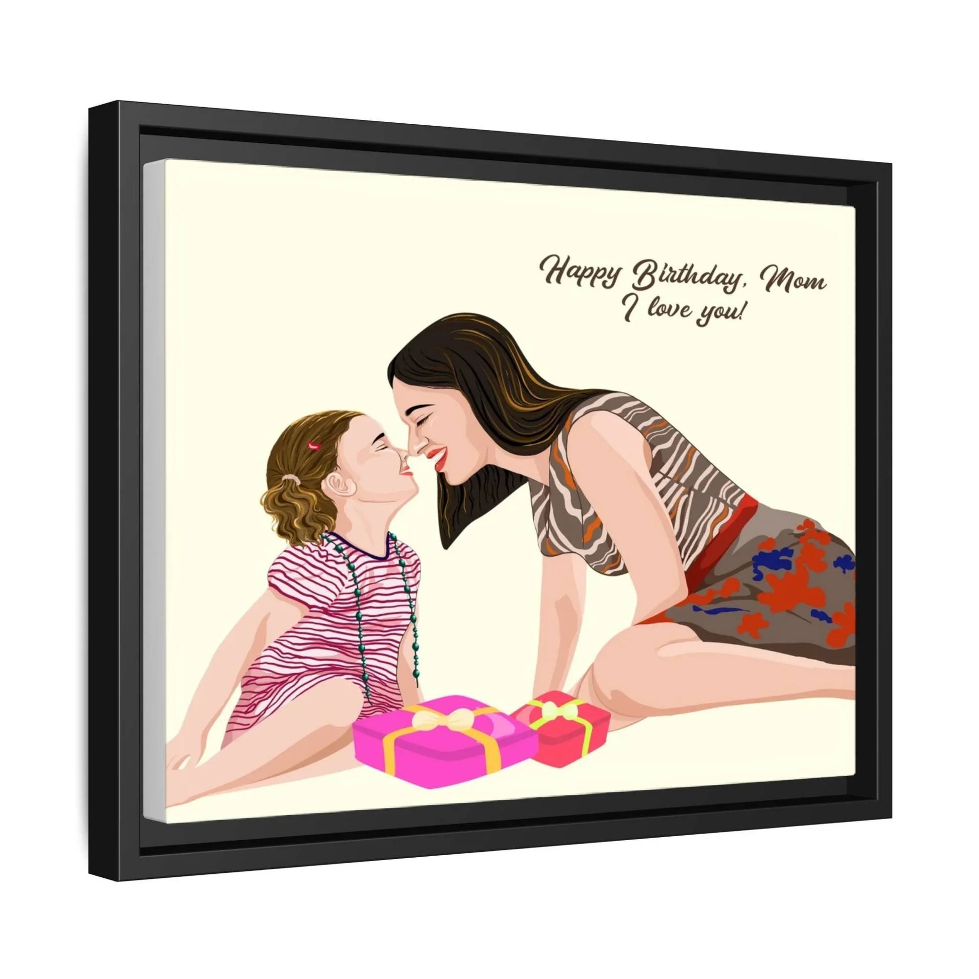 Personalized Illustration Art From Portrait Photo, Mom and Kid Memorial, Mothers Day Canvas-BeUnikArt
