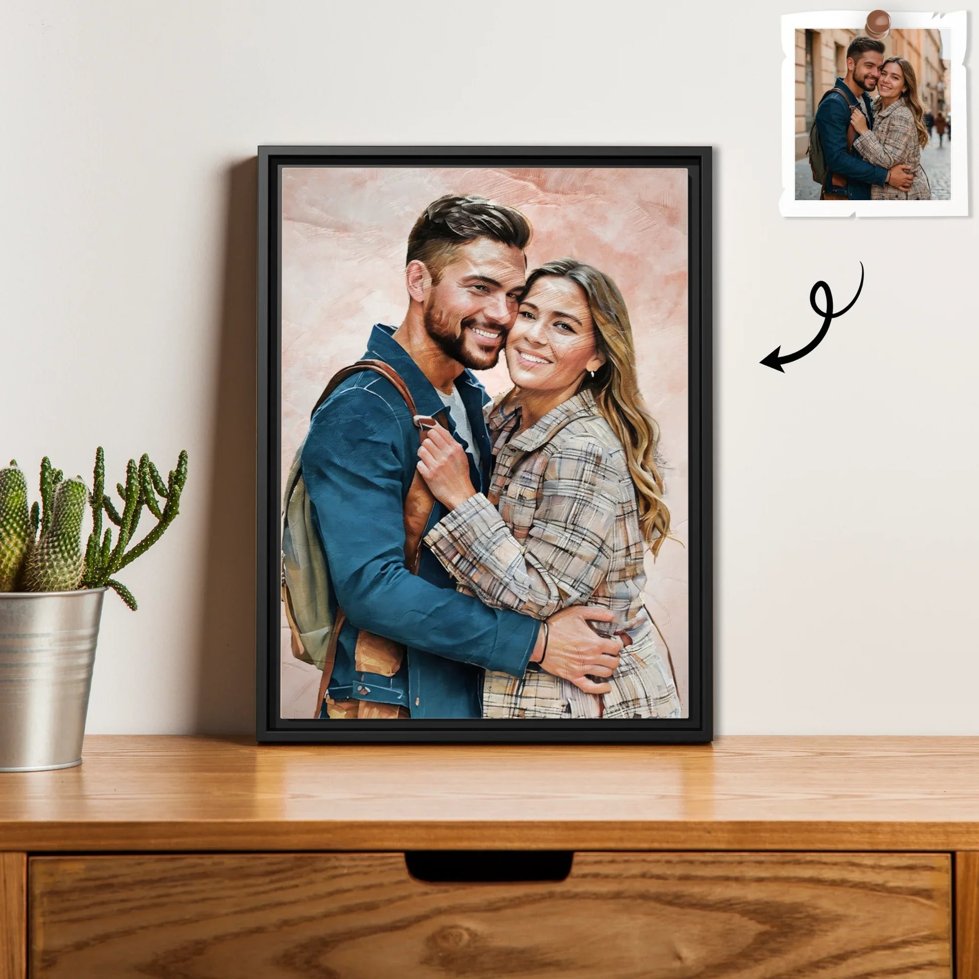 Custom Couple Photo Turn Your Favorite Moment Together to Oil Painting Art, Romantic Canvas Gift for Him or Her-BeUnikArt