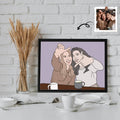 Personalized Friendship Doodle Art from Photo, Best Friends Gift, Friend Anniversary, Birthday Present Canvas-BeUnikArt