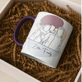 Custom Family Photo Turn To Line Art, Perfect Gift for Father, Mother's Day, Accent Coffee Mug (11, 15oz)-BeUnikArt