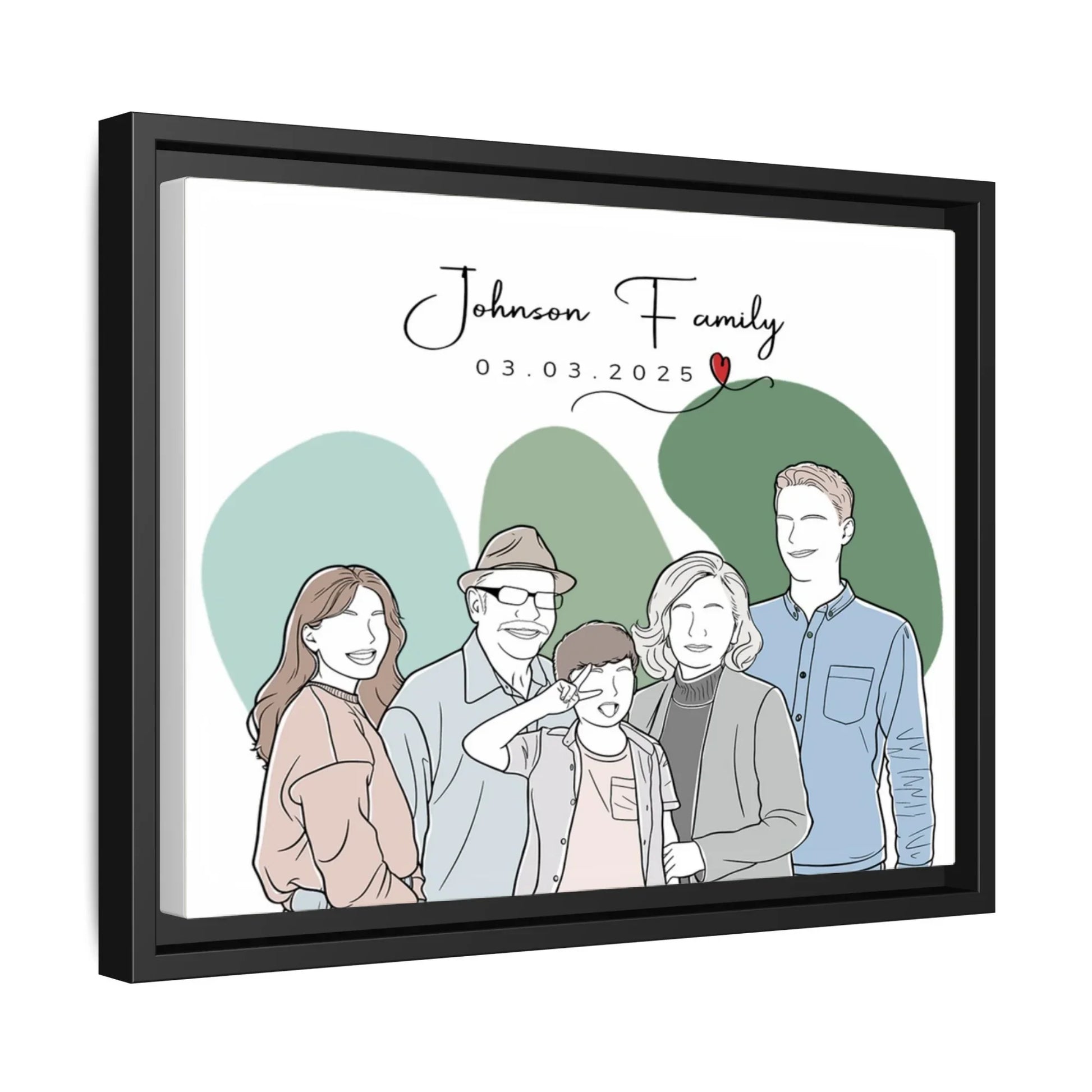 Customized Mom and Baby Dad and Kids Photo Turn to Doodle Art Style, Family Gift Anniversary Canvas-BeUnikArt