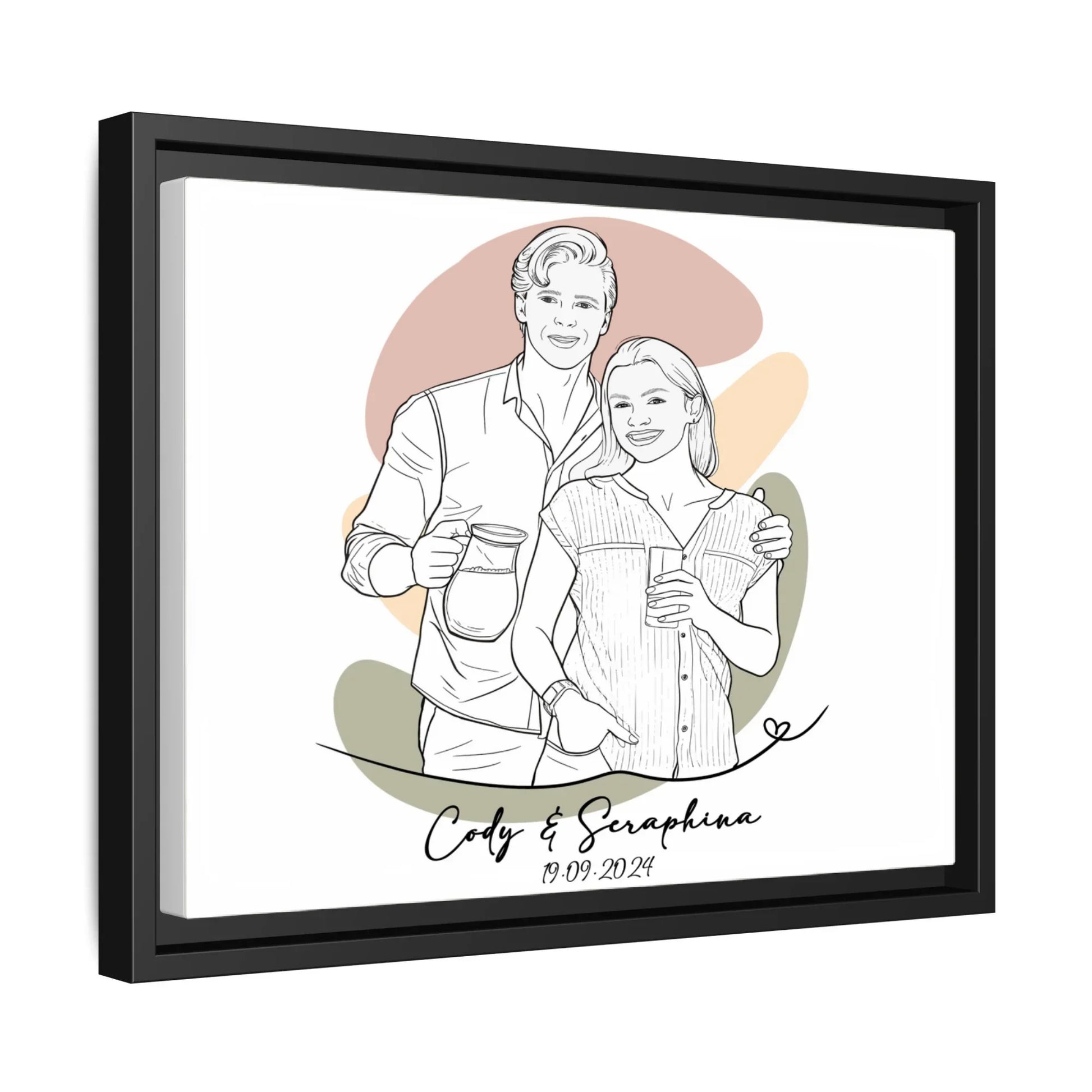 Customized Couple Portrait Photo to Line Art Lovely Anniversary Gift Digital File-BeUnikArt
